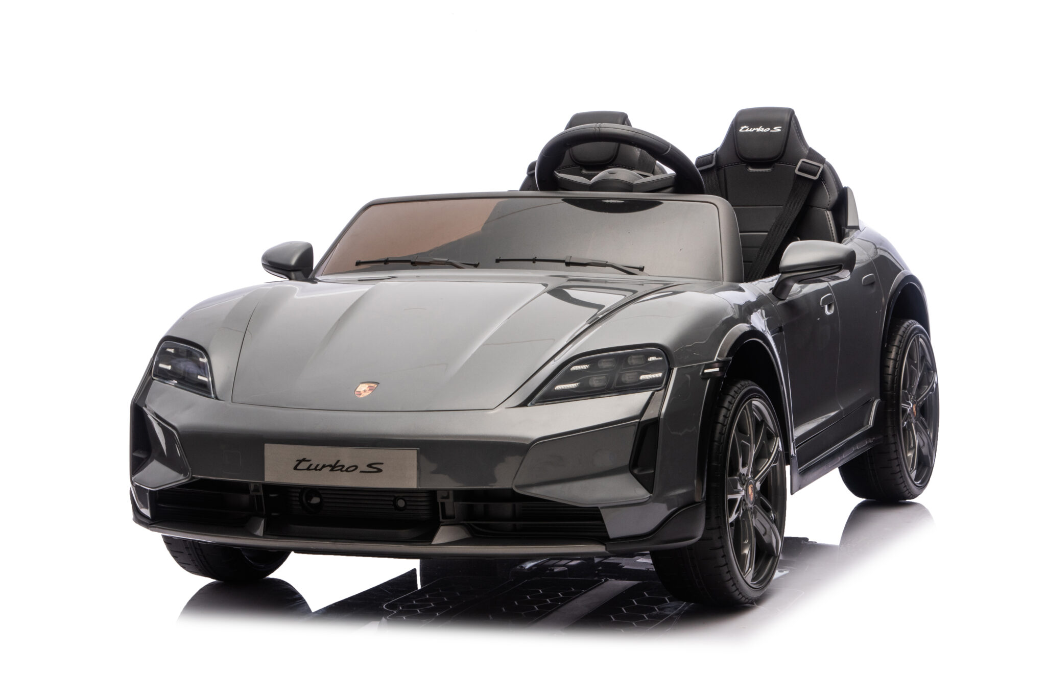 Porsche Taycan Elektrische Kinderauto 2 Personen 24V Grijs